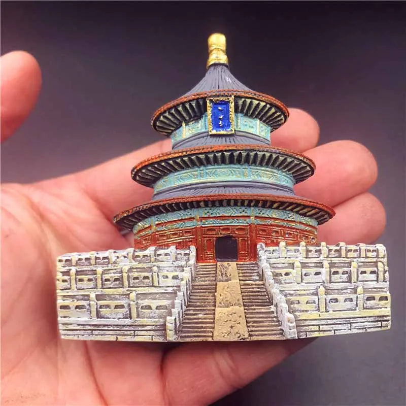 China Travel Fridge Magnets Resin Souvenirs Beijing Forbidden City Huabiao Tiananmen Stone Lion High-end 3D Refrigerator Sticker Oasis Select F10