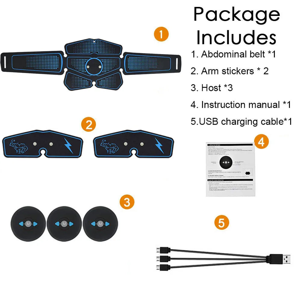 Abdominal Muscle Stimulator Trainer EMS Abs Fitness Equipment Training Gear Muscles Electrostimulator Toner Exercise At Home Gym Oasis Select