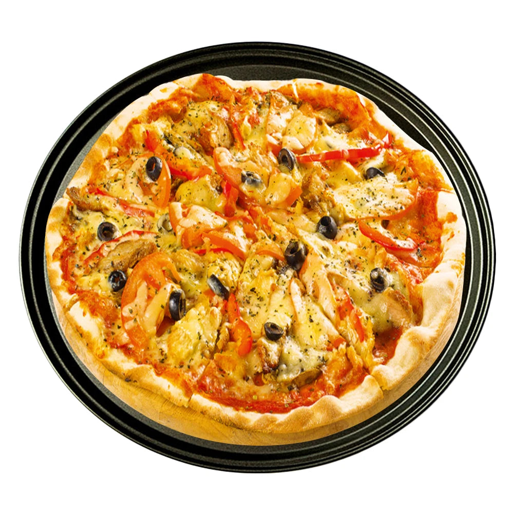 26/28/32CM Carbon Steel Non-stick Pizza Baking Pan Mesh Tray Plate Round Deep Dish Pizza Pan Tray Mould Bakeware Baking Tool Oasis Select
