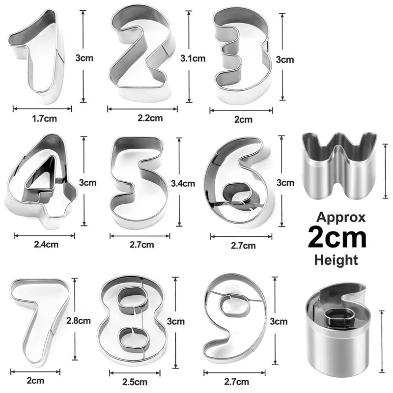 Stainless Steel Alphabet Letter Cookie Cutters Mold Biscuit Number Cutter Set Cake Decorating Moulds Fondant Cutter Set Oasis Select