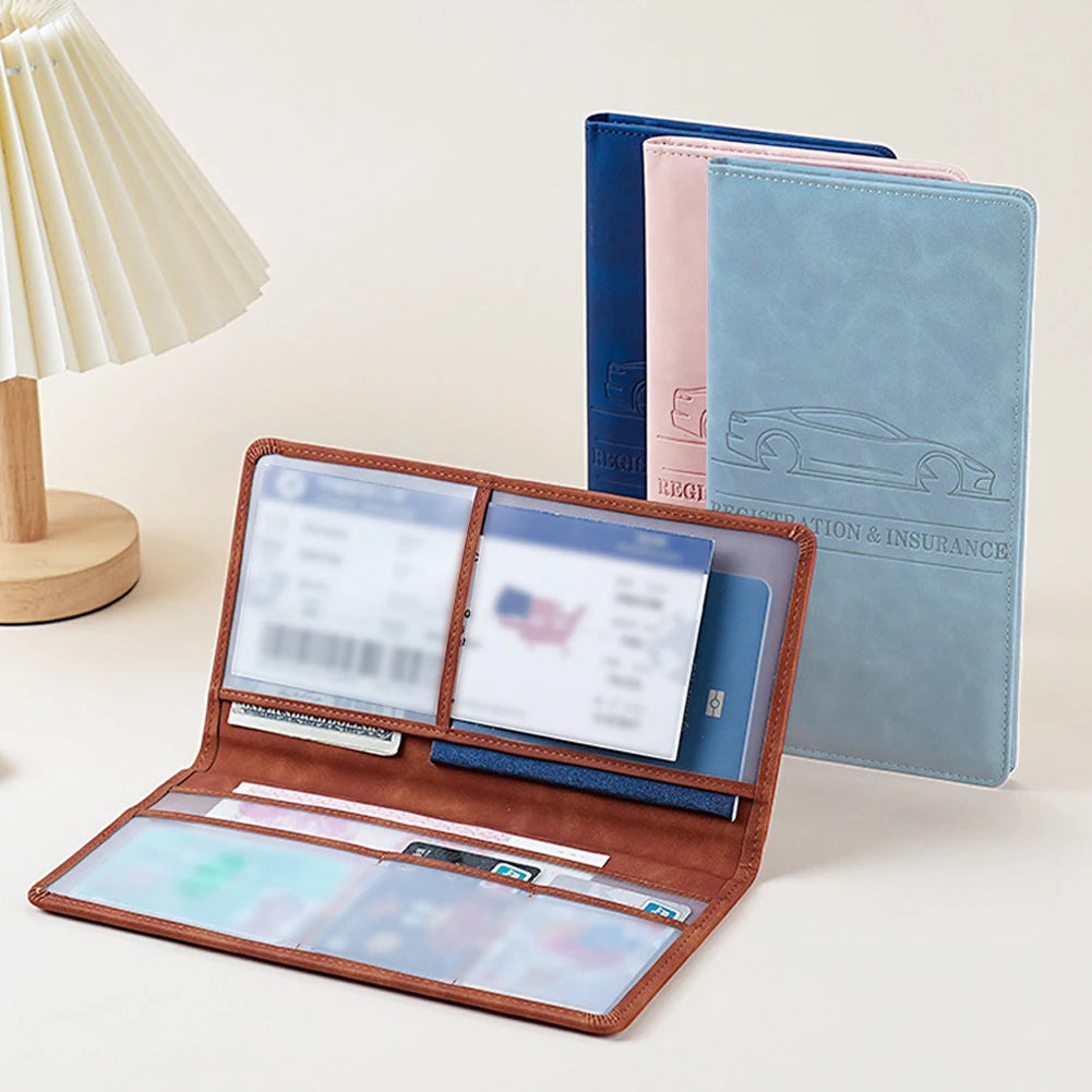 PU Leather Car Registration Insurance Holder Men Driving License Cover Auto Documents License Storage Bag Credit Card Holder Oasis Select