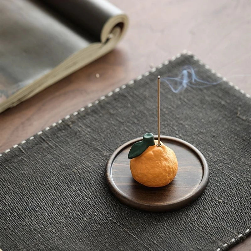 Creative Orange Incense Burner Home Fragrance Indoor Incense Insertion Zen Tea Room Incense Tray Incienso Insertion Base Ornamen Oasis Select