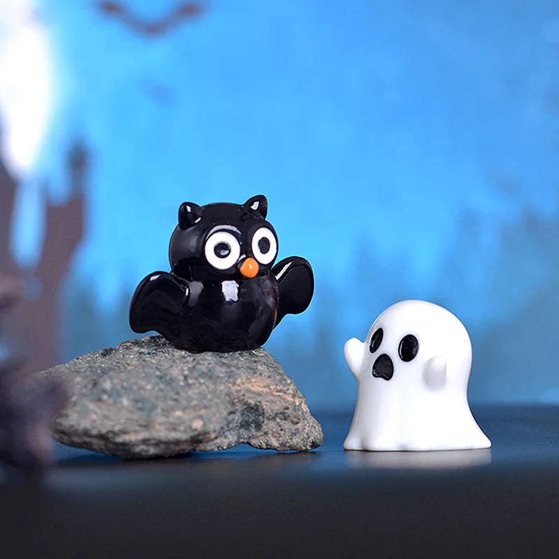 Halloween Micro Landscape Miniature Figurines Cute Pumpkin Ghost Vampire Decoration Resin Craft Mini Fairy Garden Ornaments Oasis Select