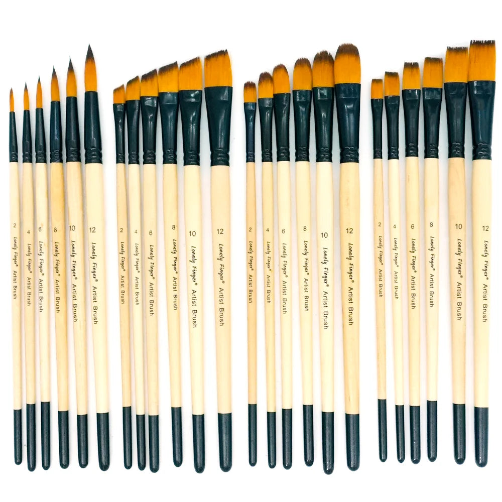 6/24pcs Paint Brushes Set for Acrylic Painting, Watercolor Acrylic Paint Brush, Artist Paintbrushes for Body Face Rock Canvas, Oasis Select