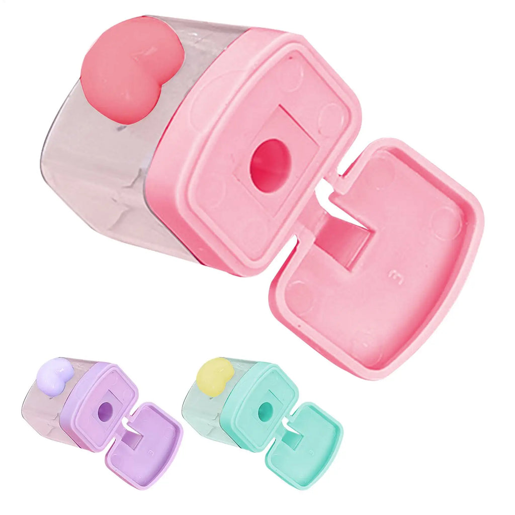 Pencil Sharpener for Kids Handheld Double Hole Colored Accessories Eyeliner Pencil Sharpener for Kids Classroom Art Creation Oasis Select