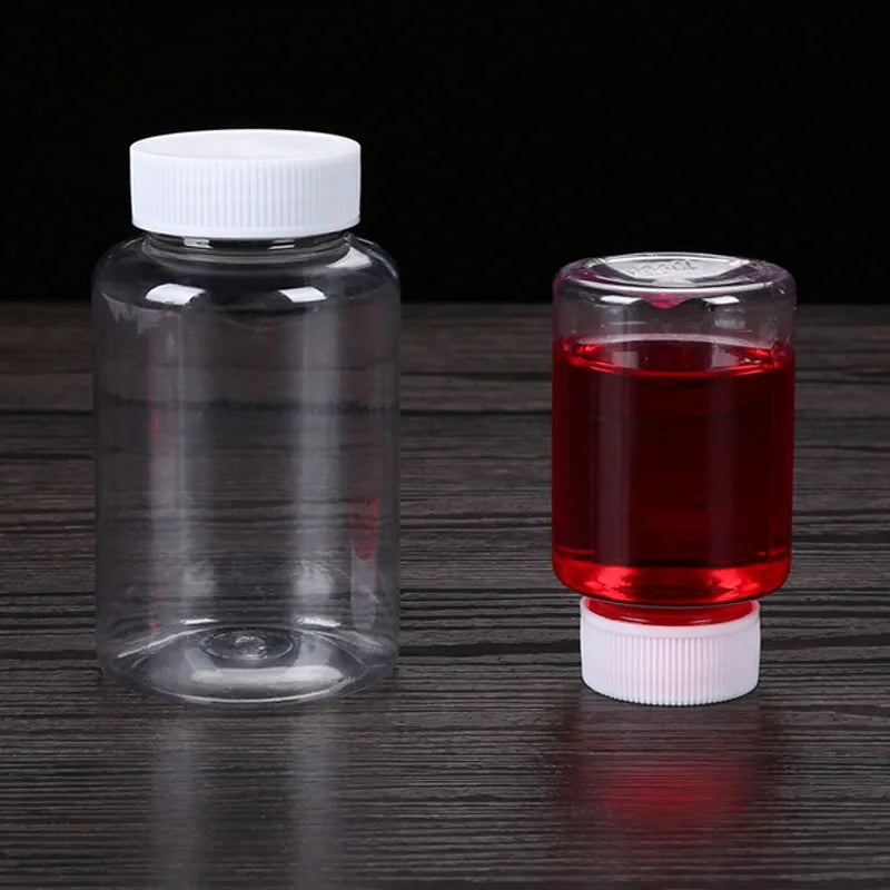 15ml/20ml/30ml/100ml Plastic PET Clear Empty Seal Bottles Solid Powder Medicine Pill Vial Container Reagent Packing Bottle Oasis Select
