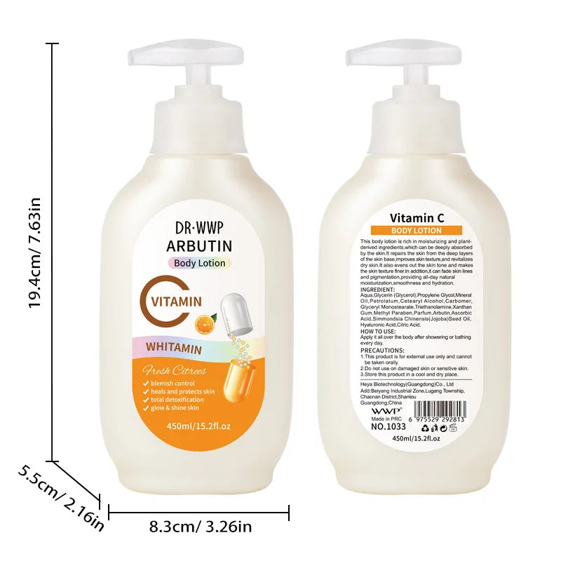 AHA Fruit Acid Body Lotion 450ml – Whitening & Moisturizing Body Moisturizing Lotion Oasis Select 450ml-Vitamin C