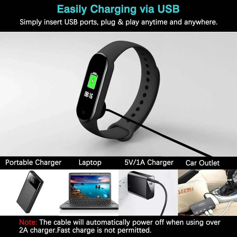 Magnetic USB Charger for Xiaomi Mi Band 2 3 4 5 6 7 Cable Magnetic Charging Cable Oasis Select