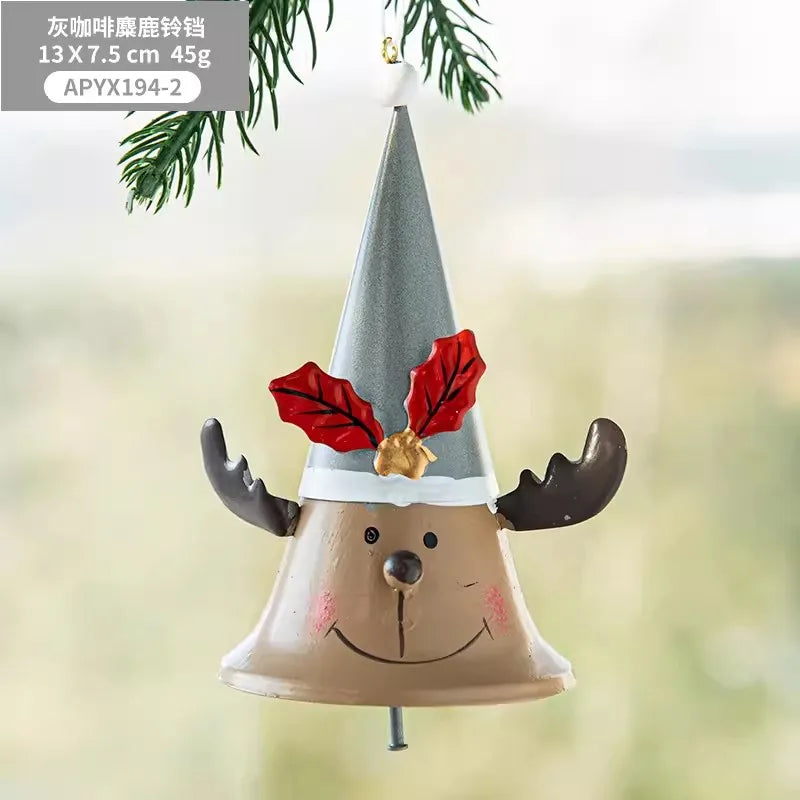 Christmas Door Car Decoration Christmas Tree Red Velvet Bow Bell Small Pendant Decoration Props Oasis Select 14