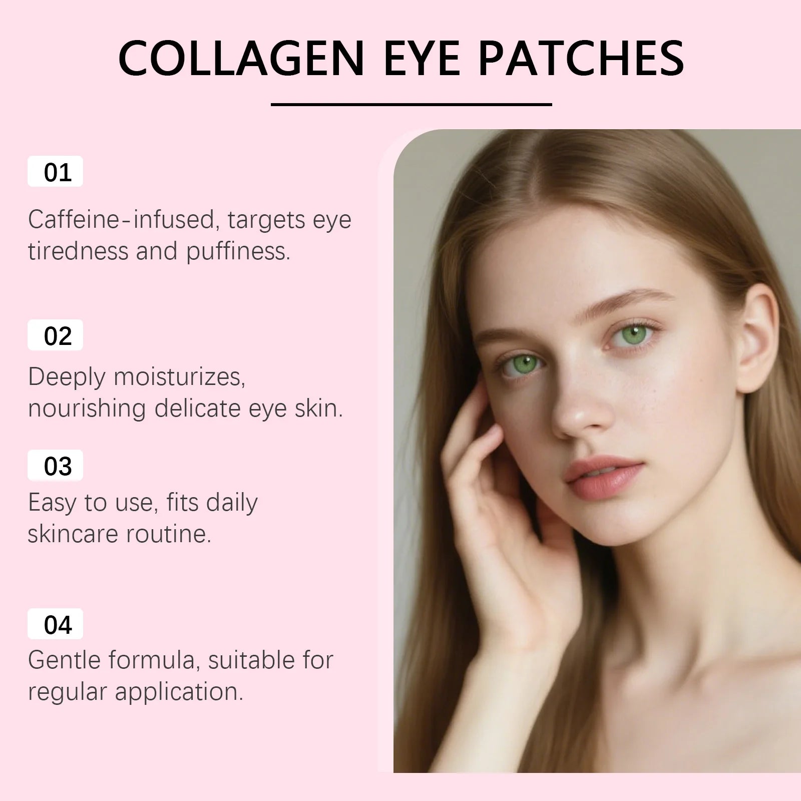 Instalift PDRN Collagen Eye Patches Anti Dark Circles Eye Bags Anti Wrinkles Hydrogel Under Eye Mask with Niacinamide & Caffeine Oasis Select