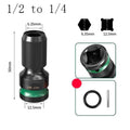 Impact Wrench Adapter 1/2 3/8 1/4inch To 6.35mm Quick Release Hex Socket Adapter For Electric Wrench Power Tool Oasis Select A