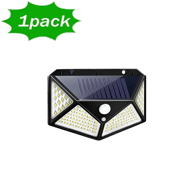 100LED Solar Wall Light PIR Motion Sensor – IP65 Outdoor 270°