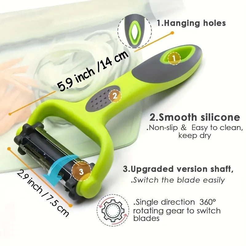 1pc 3in1 Multi Fruit Vegetable Peeler Grater Shredder, Potato Peeler， Kitchen Essential，Multifunctional Vegetable Cutter Oasis Select