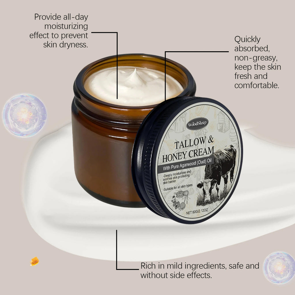 Beef Tallow Cream for Dry Damaged Skin Nourishing Body Balm Reduce Redness Anti Puffiness Firming Lifting Moisturizing Face Care Oasis Select