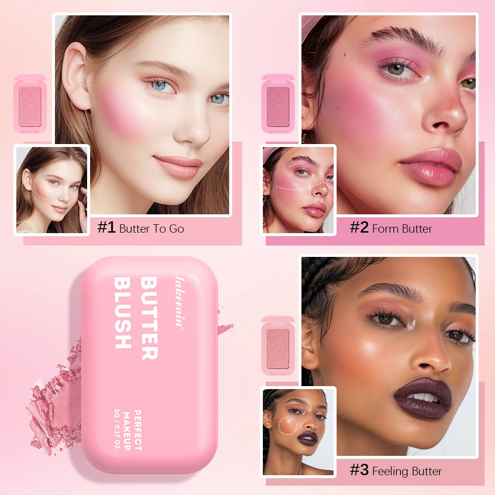 Professional Makeup Powder Blush 12HR Wear Vegan Formula Blusher Makeup Blush in Bar Cosmetics Palette Powder Pink Cream Face Oasis Select