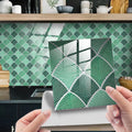 Covered with crystal film peacock feather pattern renovation home mural tile wall sticker Oasis Select DJ050 15x15cm-10pcs