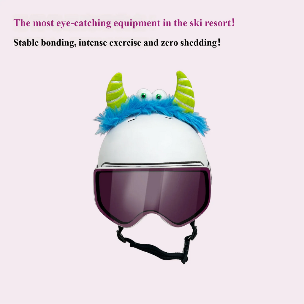 Fun helmet decorations, small monsters, outdoor personalized helmets, decorative ears, three-dimensional plush cute ski helmets Oasis Select