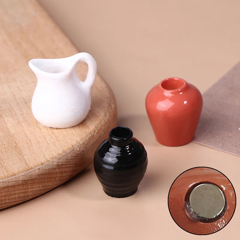 Small Vase Refrigerator Magnets with Optimum Strength, 1/2/3 Pack Resin 3D Flower Pot Fridge Decor for Home Adornment Oasis Select