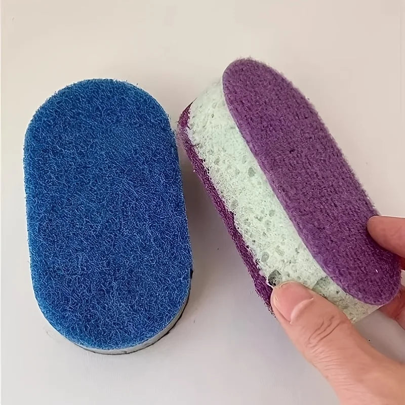 3PCS Three Color Random, Household Cleaning Sponge Wipe, Thick High-density Double-sided Kitchen Dishwashing Wipe, Scouring Pad Oasis Select