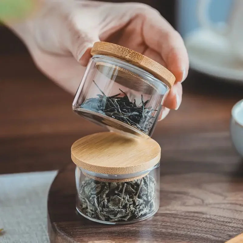 Portable Travel Tea Jar Mini Glass Small Sealed Jar Business Travel Dispenser Bottle Small Tea Storage Jar Oasis Select