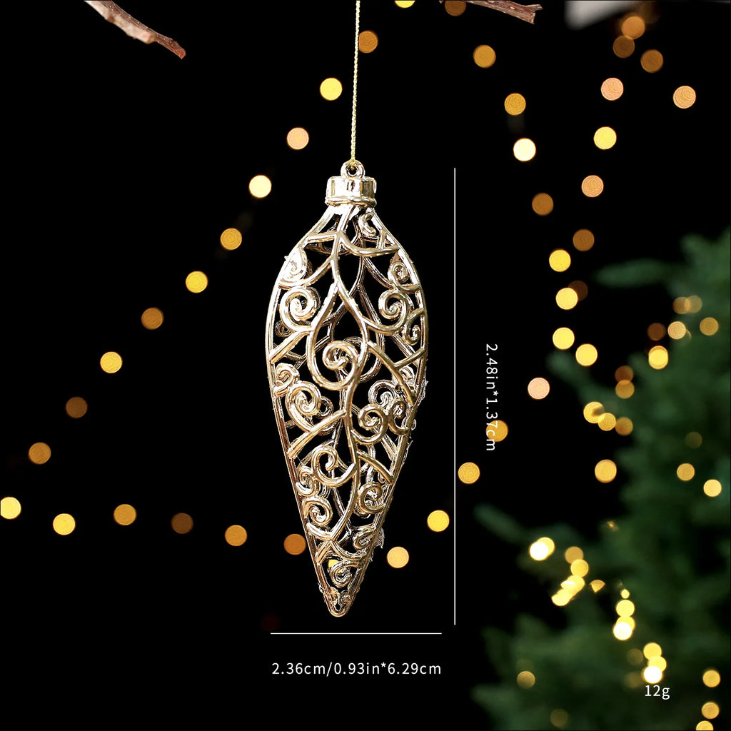 Gold Christmas Tree Ornaments – Angel, Snowflake & Butterfly