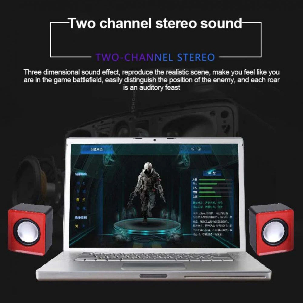 AyeBeau Mini USB Stereo Speakers for PC, Laptop & Desktop