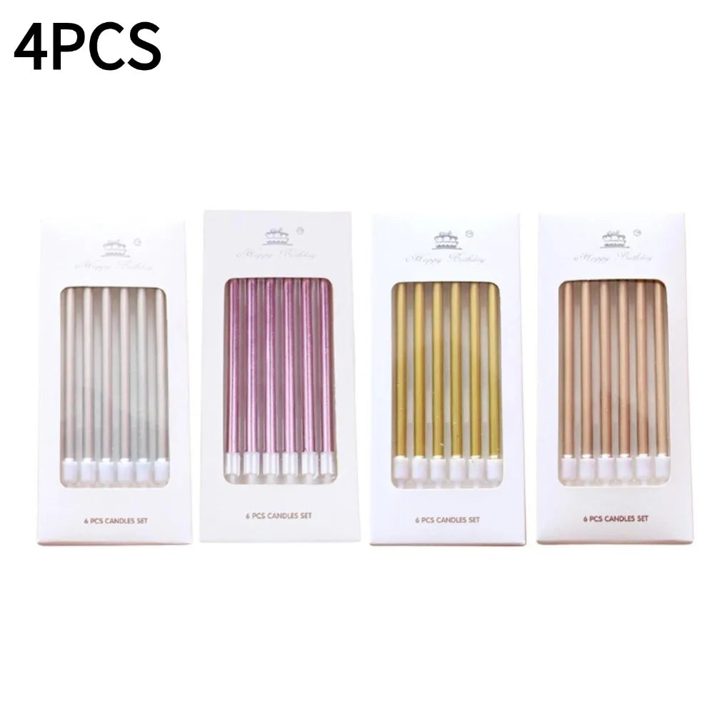 Metal Gold Silver Birthday Candles DIY Colorful Cake Decoration Baby Shower Gender Reveal Cupcake Decorating Candle Toppers Oasis Select I