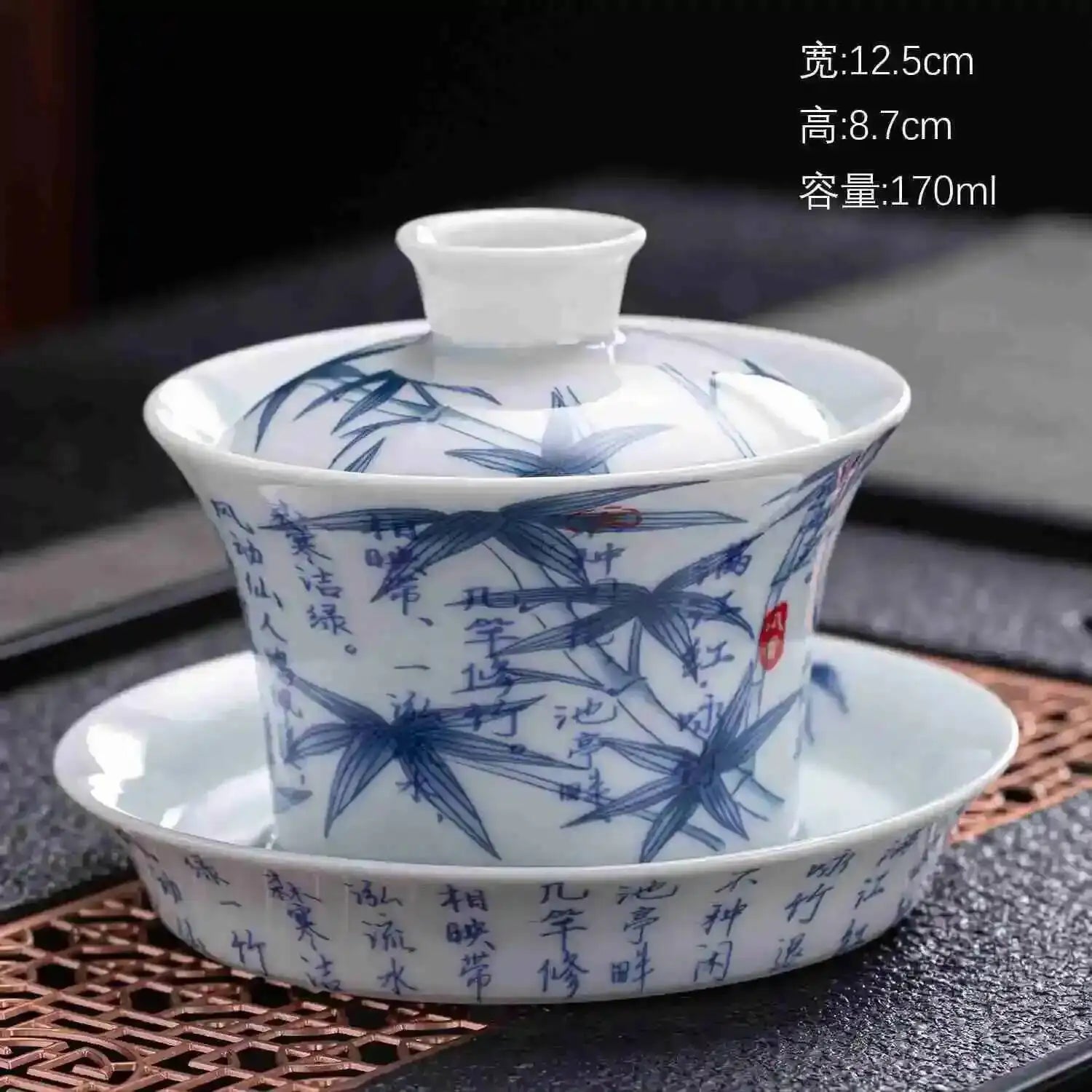 Ceramic Three-Talent Gaiwan Home Single Tea Maker Tea Cup Chinese Style Kung Fu Tea Set with Lid Tea Cup Gaiwan Oasis Select