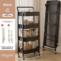 Multi-functional trolley rack household folding multi-layer carbon steel storage rack Oasis Select Black D