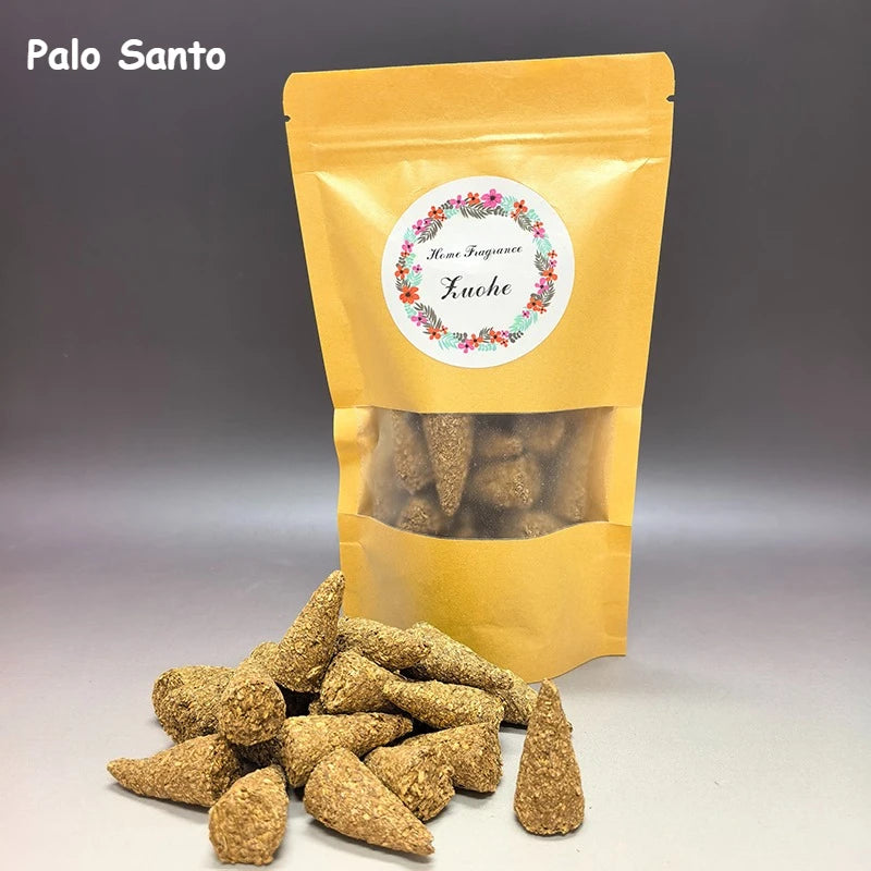 ZUOHE 20-50pcs Premium Palosanto Fragrance Cones, Handmade White Sage Incense Cones, for Yoga, Meditation, Reading, Home Decor Oasis Select Palo Santo 50pcs