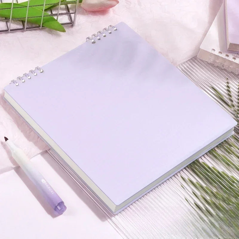 Grid Notepad B5 Sketch Book Notebooks Leaf Notebook Diary Flip Stationery Journal Writing Pads Office School Supplies Oasis Select Purple