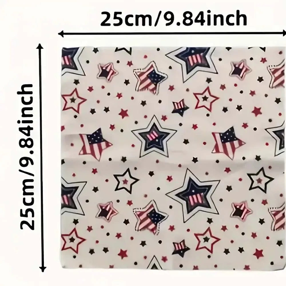 7pcs American Flag Fabric DIY Crafts Patriotic Sewing Supplies with Red, White and Blue Star-Pattern Independence Day Handicraft Oasis Select