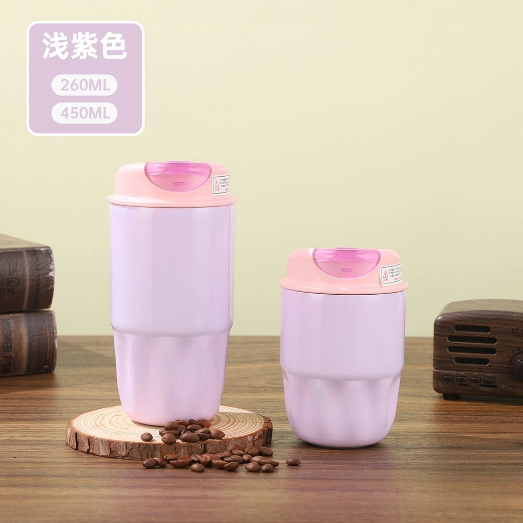 260/450ml 316 Stainless Steel Coffee Cup Travel Portable Mini Insulated Mug for Men and Women High-Quality Gift Water Bottle Oasis Select Light Purple 260ml