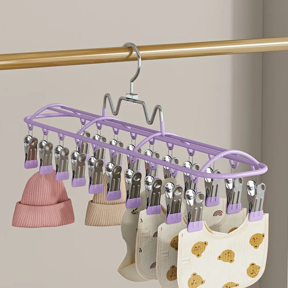 Portable Windproof Stainless Steel Clothes Drying Hanger