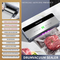 Electric Vacuum Sealer Machine Dry/Wet Food Packaging Seal To Keep Fresh Touch Buttons Digital Display Built-in Cutter Knife Oasis Select grey UK Plug
