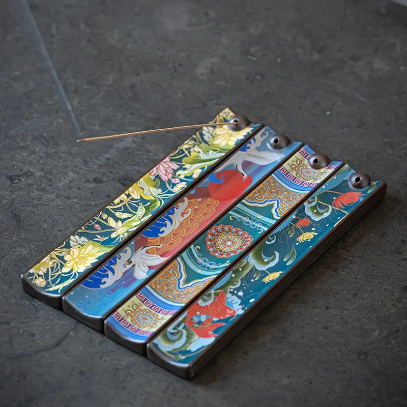 Ceramic Enamel Line Incense Burner Incense Insert Creative Tea Ceremony for Antique Lying Incense Burner Holder Oasis Select