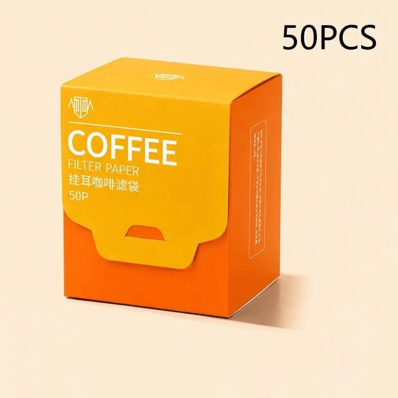 Disposable Hanging Ear Coffee Filters Food Grade Biodegradable 25/50 Pcs Portable for Home Office Travel Camping Oasis Select 50PCS