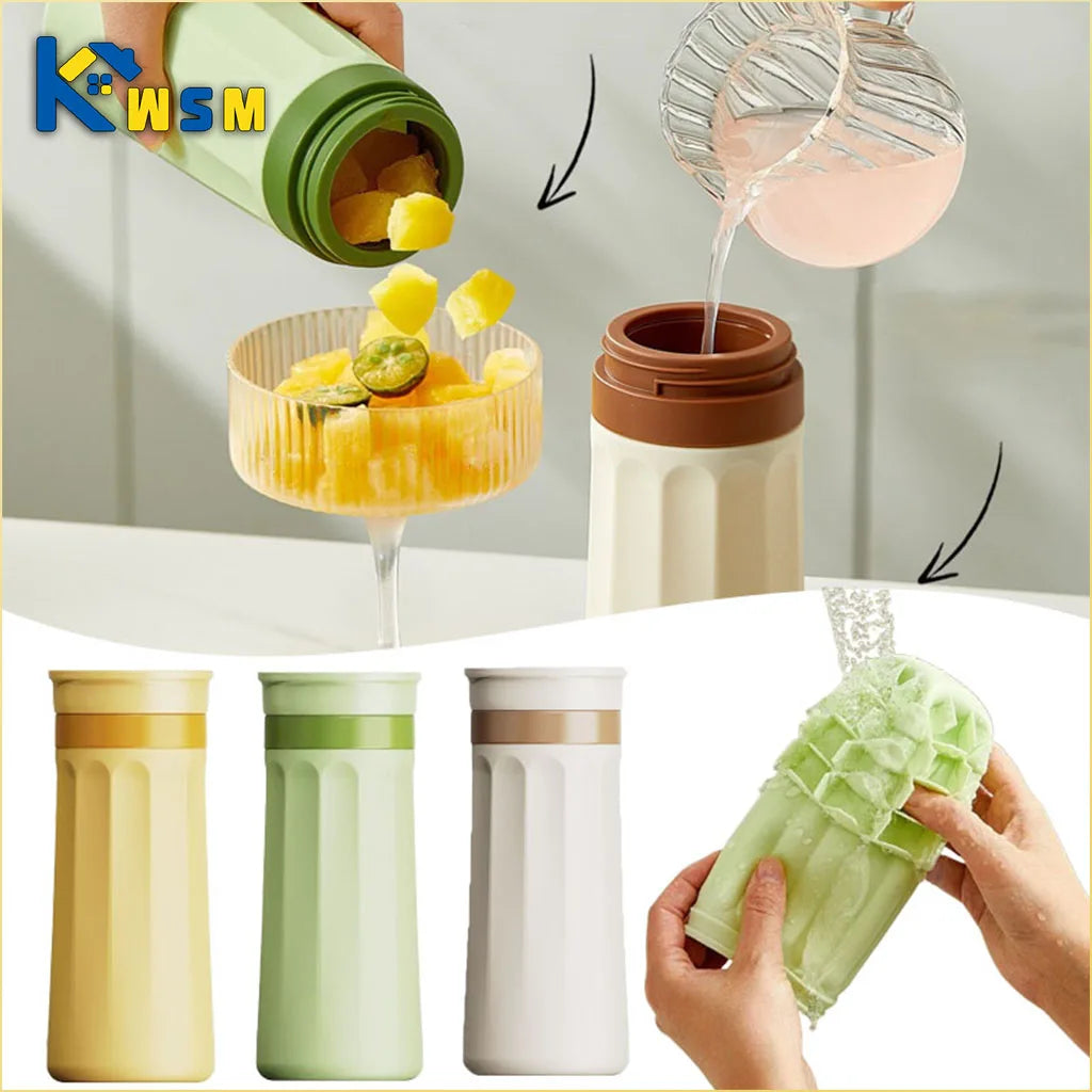 Squeeze Ice Cup Silicone Drink Cup Ice Maker Mold for Soda Juice Push Pop Ice Tray Outdoor Gym Cooling Summer Gadget Oasis Select