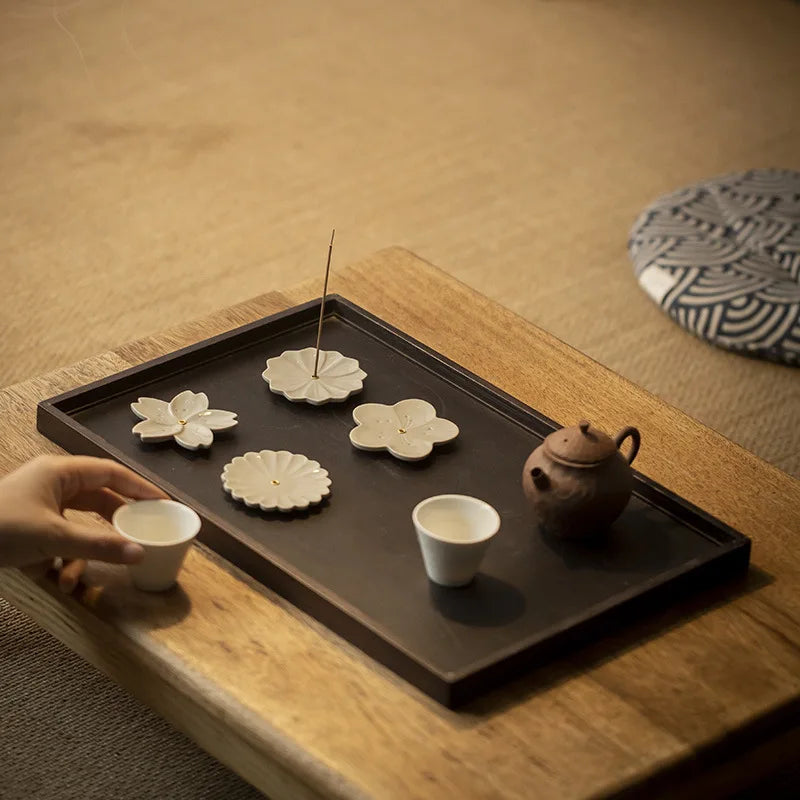 Flower Pattern Incense Stick Holder Incense Burner Stick Holder Line Plate Sandalwood Coil Base Studios Home Decoration Gift Oasis Select