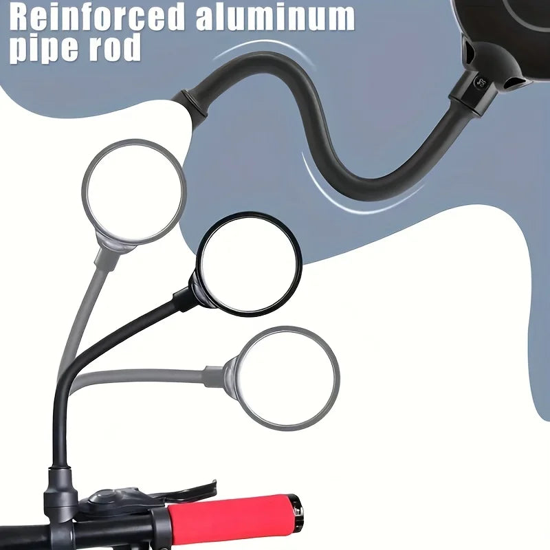 2pcs Bicycle Rearview Handlebar Mirrors 360 for Mountain Road Bike Motorcycle Bendable Hose Adjustable Rearview Mirror Oasis Select