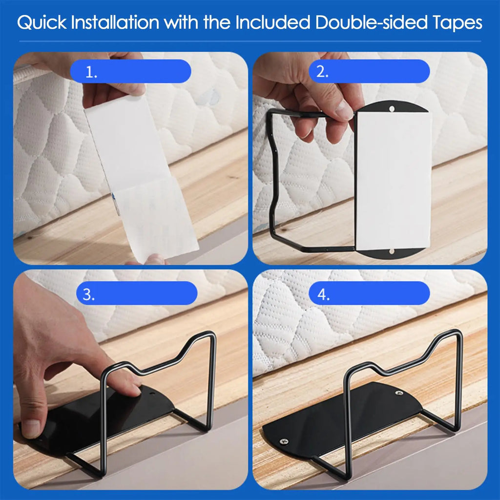 2pcs Bed Mattress Slide Stopper Metal Mattress Corner Retainers Bar For Adjustable Beds Non-Slip Mattress Frame Holder Oasis Select