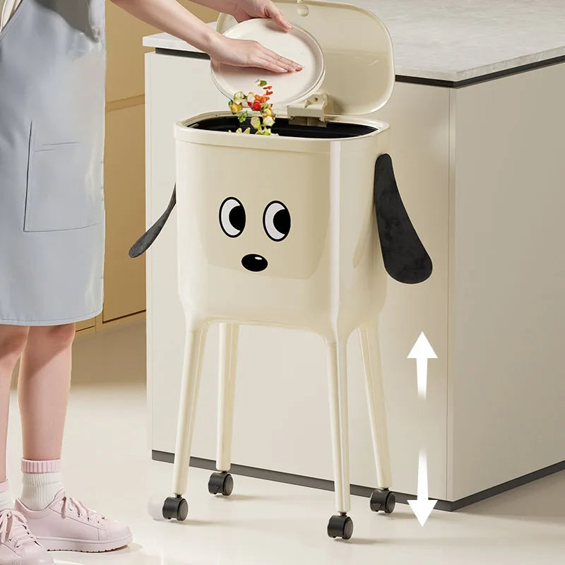 Bending-free high leg trash can, lovely design, suitable for living room, bedroom, kitchen and bathroom Oasis Select