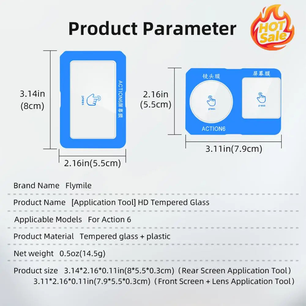Anti-Bubble Screen Protector Fit for DJI OSMO Action 6 Accessories 0.4mm Tempered Glass Protector Scratch Resistant Oasis Select