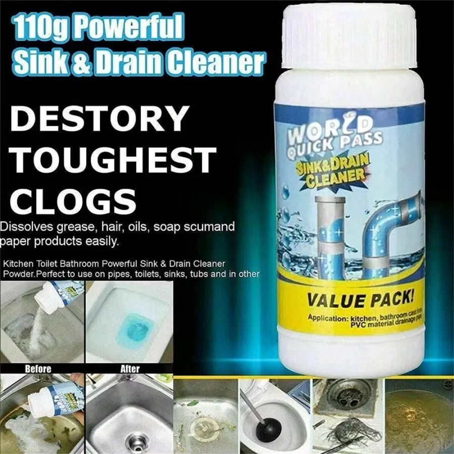 100g High Efficiency Sink Drain Cleaner Clog Remover Kitchen Sewer Power Pipe Channel Powder - Powerful Cleaning Tool for Home Oasis Select