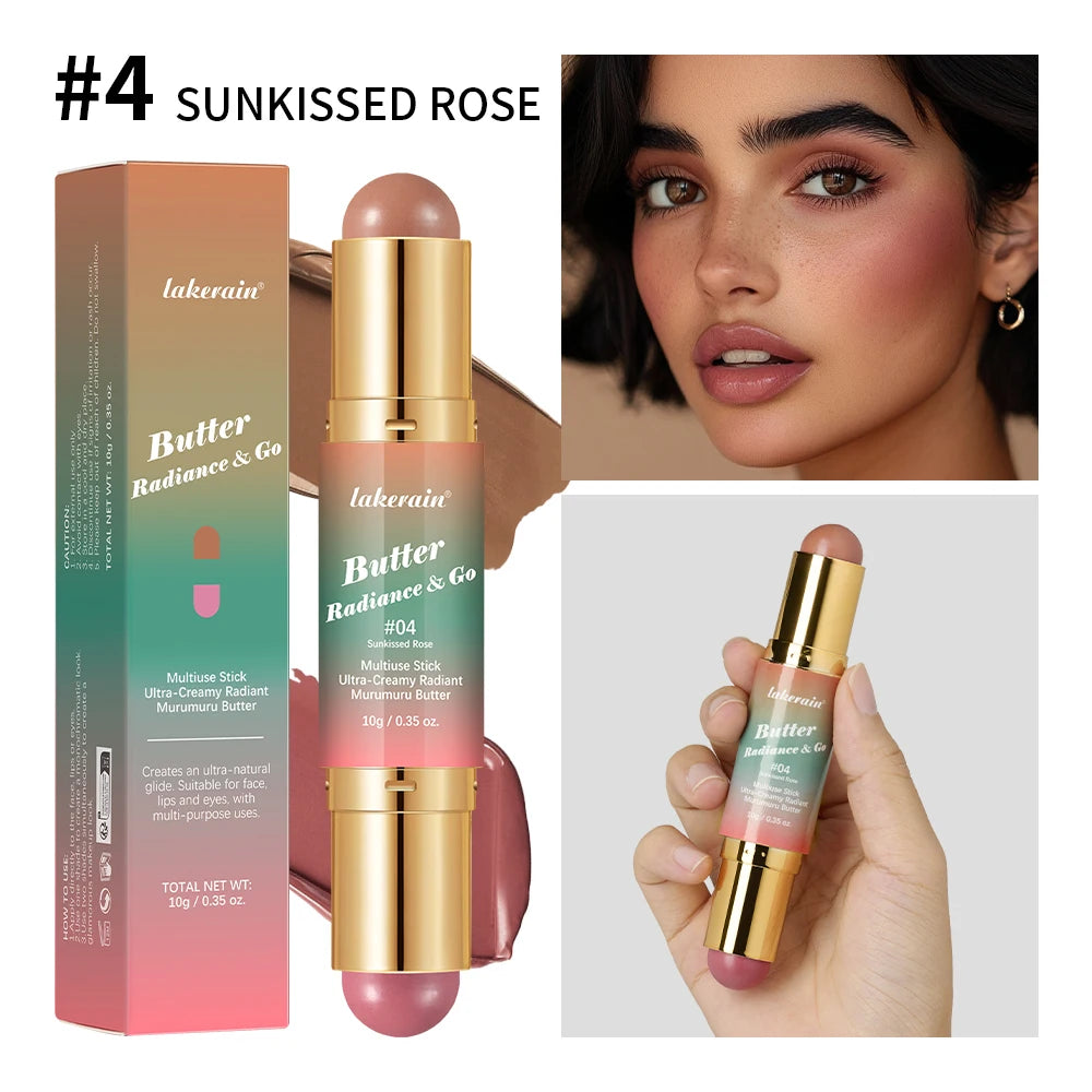 2 IN 1 Multiuse Stick Double Headed Bronzer Blush For Cheeks Eyes Lips Long Lasting Matte Glow Makeup Contouring Stick Makeup Oasis Select 04
