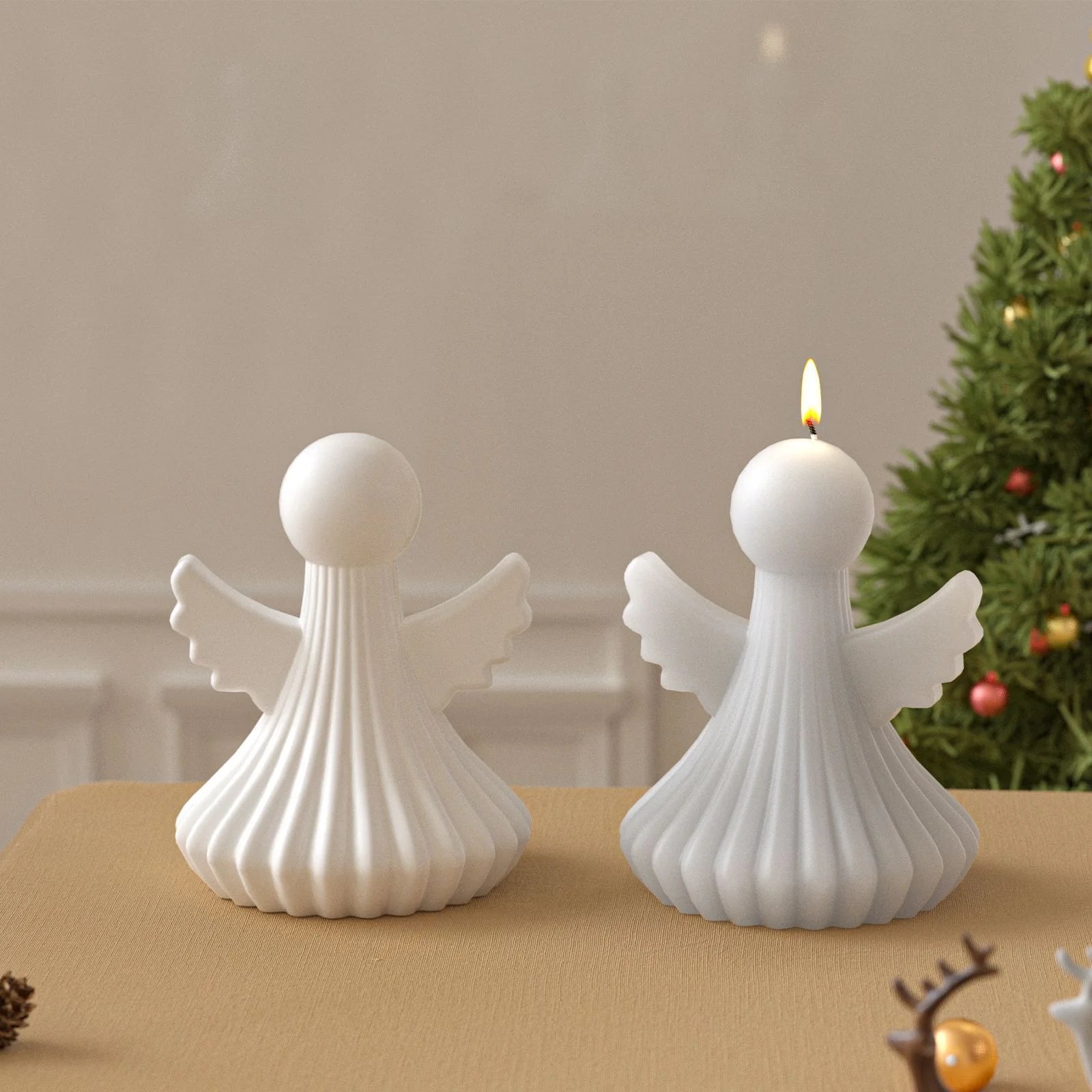 New 3D Simplicity Angel Silicone Candle Molds DIY Geometric Angel Handmade Aromatherapy Candle Gypsum Resin Molds Home Decor Oasis Select