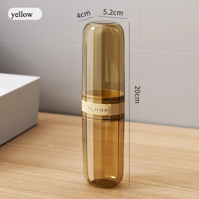 1PC Toothbrush Travel Containers Transparent Portable Toothbrush Case Outdoor/business Trip/travel Acessories Oasis Select yellow