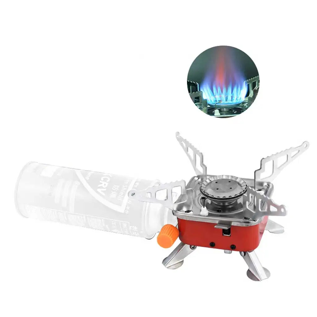 Mini Folding Portable Butane Gas Stove Compact Camping Picnic Stove Gas Burner Compatible Outdoor Cooker for for Long Canister Oasis Select
