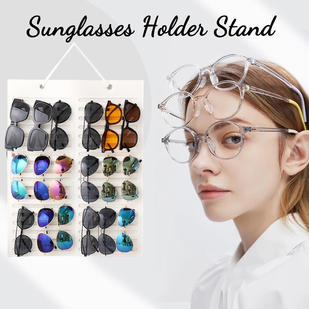 1pc Wall mounted Black/White Foldable Glasses Storage Bag Sunglasses Glasses Box Hair Accessories Storage Hanging Bag Oasis Select