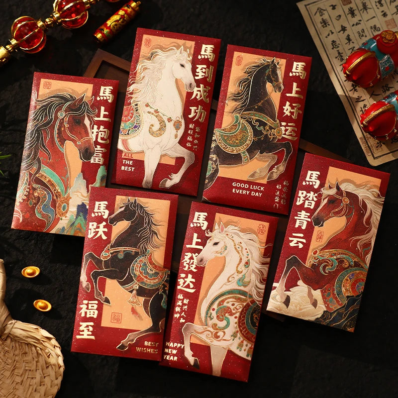 Horse Year 2026 Red Envelopes Chinese New Year Red Envelopes Spring Festival Party Favors Lunar Year Of The Horse Red Pockets Oasis Select A2